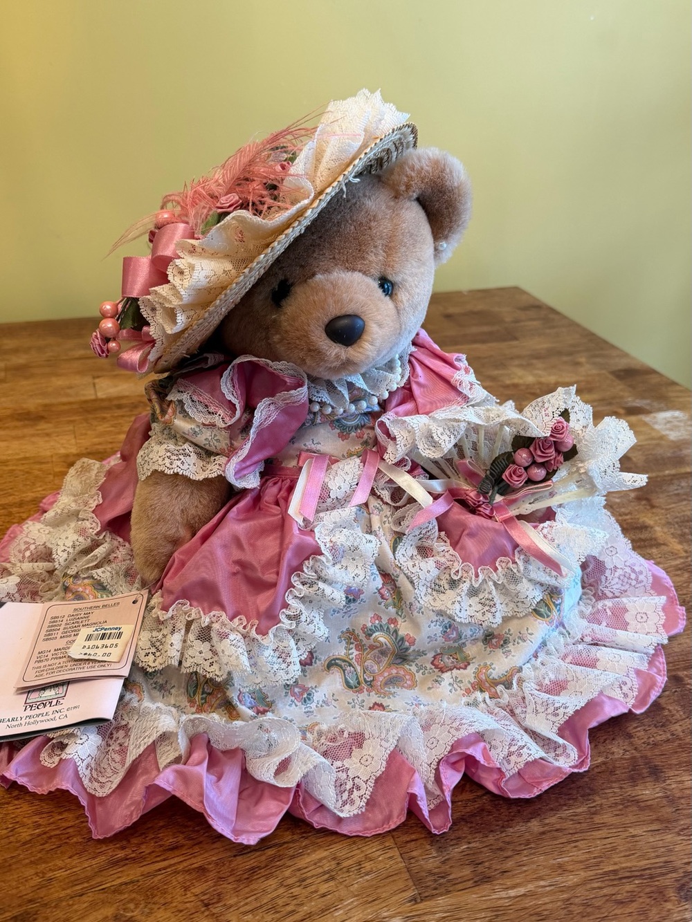 Pink Victorian Dress Decorative Bear/ Collectible
